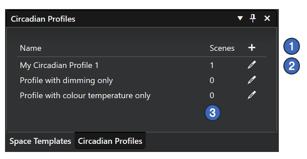 Circadian profile editor opening