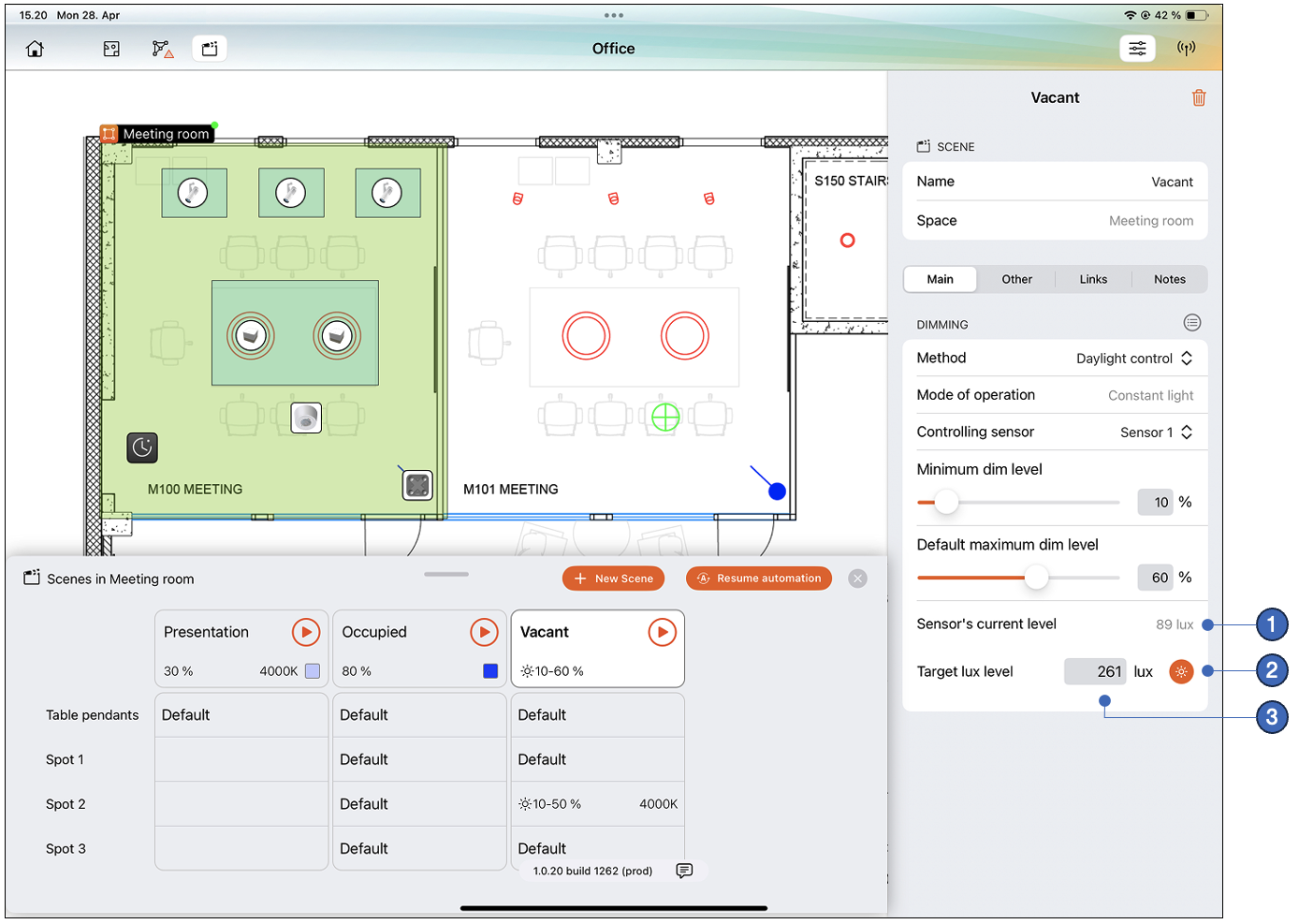 Daylight control adjustment on iOS