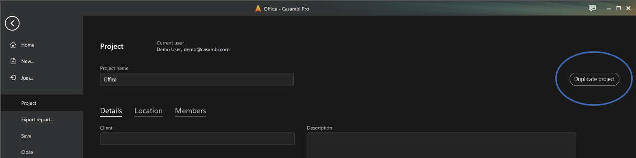 Duplicating a Project