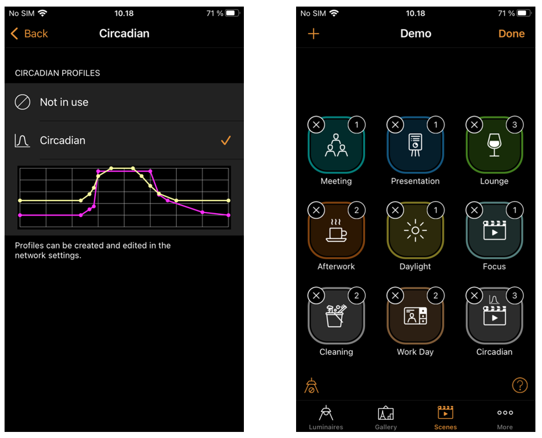 Adding a circadian scene