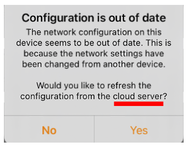 Refresh configuration from cloud server